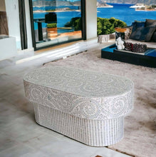 Load image into Gallery viewer, Samantha Ovale Grey Pearl White Coffee Table