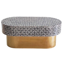 Load image into Gallery viewer, Samantha Black and White Ovale Pearl Coffee Table