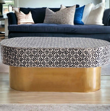 Load image into Gallery viewer, Samantha Black and White Ovale Pearl Coffee Table