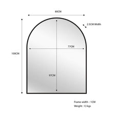 Load image into Gallery viewer, Black Arch Metal Mirror 80x 85 cm - SML
