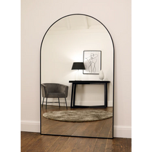 Load image into Gallery viewer, Extra Large Arch Full Length Black Metal Mirror 215x140 cm