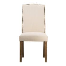 Load image into Gallery viewer, Beige Studded Fabric Dining Chairs Set of 2