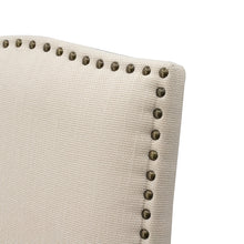Load image into Gallery viewer, Beige Studded Fabric Dining Chairs Set of 2