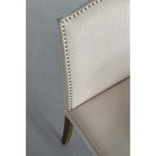 Load image into Gallery viewer, Beige Studded Fabric Dining Chairs Set of 2