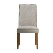 Load image into Gallery viewer, Grey Studded Fabric Dining Chairs Set of 2