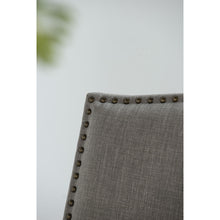 Load image into Gallery viewer, Grey Studded Fabric Dining Chairs Set of 2