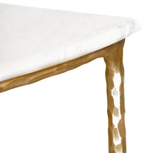 Load image into Gallery viewer, Heston Marble Demilune Console Table - Brass