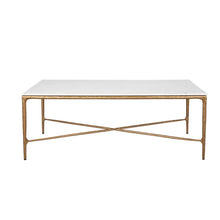 Load image into Gallery viewer, Heston Rectangle Marble Coffee Table - Brass