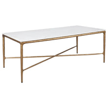 Load image into Gallery viewer, Heston Rectangle Marble Coffee Table - Brass