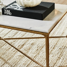 Load image into Gallery viewer, Heston Rectangle Marble Coffee Table - Brass
