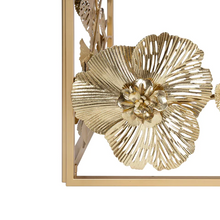 Load image into Gallery viewer, FLORAL GOLD RECTANGULAR GLASS COFFEE TABLE