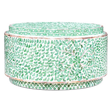 Load image into Gallery viewer, Green Leaves Round Pearl Coffee Table