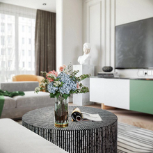 Load image into Gallery viewer, Shell Round Black and White Coffee Table