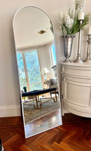 Load image into Gallery viewer, Metal Arch Full Length Standing White Metal Mirror Frame