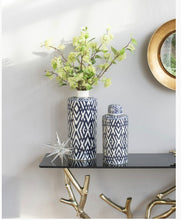 Load image into Gallery viewer, Carlyle Hamptons Blue White Lidded Vase/Jar Large - Decorative