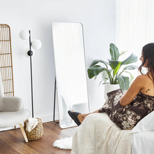 Load image into Gallery viewer, Metal Rectangular Full Length Standing White Metal Frame Mirror