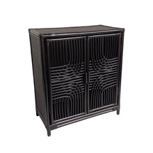 Load image into Gallery viewer, Lombok Rattan Double Door Black Chest - CSHWH
