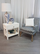 Load image into Gallery viewer, Catalina Crossed White Bedside/Side Table