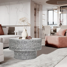 Load image into Gallery viewer, Pearl Round Black and White Coffee Table