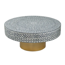 Load image into Gallery viewer, Pearl Black White Round Pearl Gold Base Coffee Table