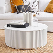 Load image into Gallery viewer, Manhattan Ribbed White Round Coffee Table