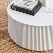 Load image into Gallery viewer, Manhattan Ribbed White Round Coffee Table