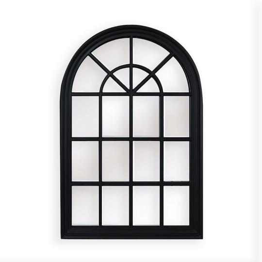 Hampton's Arched Window Style Mirror Black 70x130 cm - SML