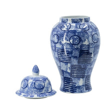 Load image into Gallery viewer, Blue & White Abstract Ginger Jar Tall - Decorative