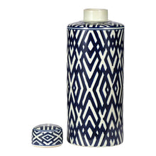 Load image into Gallery viewer, Carlyle Hamptons Blue White Lidded Vase/Jar Large - Decorative