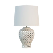 Load image into Gallery viewer, Lattice Tall White Table Lamp
