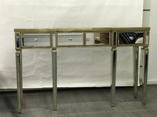 Load image into Gallery viewer, Mirrored Console Table Antiqued Ribbed
