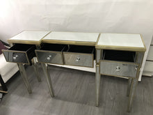 Load image into Gallery viewer, Mirrored Console Table Antiqued Ribbed