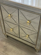 Load image into Gallery viewer, Criss Cross Front with gold handles Bedside Table