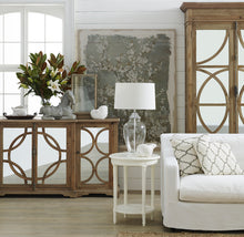 Load image into Gallery viewer, Polo Hamptons Occasional Round White hand Painted Rattan Shelf Side Table