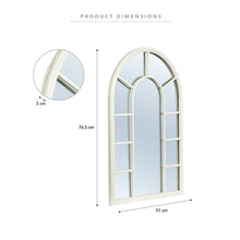 Load image into Gallery viewer, Isabella Arched Iron Indoor Outdoor Mirror White 76 cm - SML
