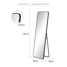 Load image into Gallery viewer, Standing Full Length Rectangle Metal Mirror Black 165 cm