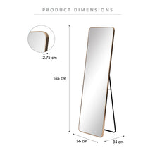 Load image into Gallery viewer, Standing Full Length Rectangle Metal Mirror Gold 165 cm