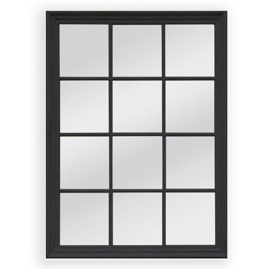 Window Style Hampton Mirror Black - Rectangle 95cm x 130cm