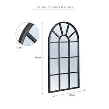 Load image into Gallery viewer, Indoor Outdoor Hamptons Arch Window Iron Black Mirror - SML