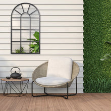 Load image into Gallery viewer, Indoor Outdoor Hamptons Arch Window Iron Black Mirror - SML