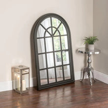 Load image into Gallery viewer, Hampton&#39;s Arched Window Style Mirror Black 70x130 cm - SML
