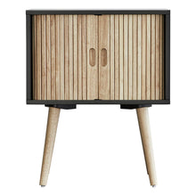 Load image into Gallery viewer, Black Natural Wood Bedside Table