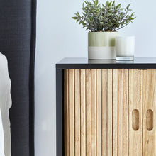 Load image into Gallery viewer, Black Natural Wood Bedside Table