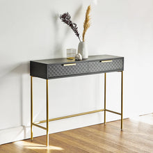 Load image into Gallery viewer, Modern Black Console Table with Gold Handle 100 cm
