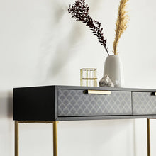 Load image into Gallery viewer, Modern Black Console Table with Gold Handle 100 cm