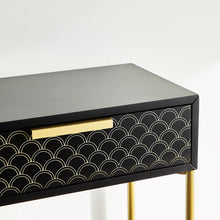 Load image into Gallery viewer, Modern Black Console Table with Gold Handle 100 cm