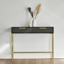 Load image into Gallery viewer, Modern Black Console Table with Gold Handle 100 cm