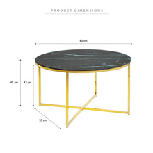 Load image into Gallery viewer, Geraldine Black Glass Coffee Table with Glossy Gold Frame