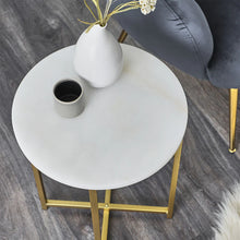 Load image into Gallery viewer, Marble Gold Side Table