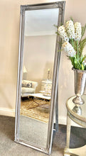 Load image into Gallery viewer, French Antique Silver Provincial Ornate Full Length Mirror - Free Standing 50cm x 170cm

